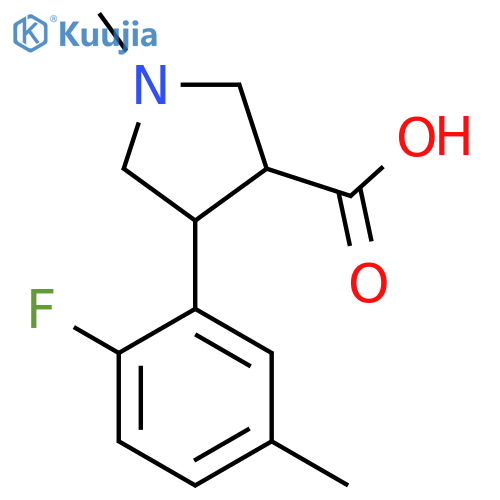 4-(2-fluoro-5-methylphenyl)-1-methylpyrrolidine-3-carboxylic acid structure