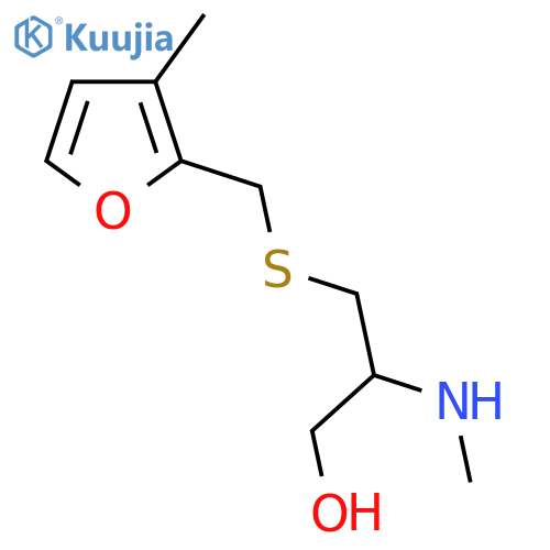 2-(methylamino)-3-{(3-methylfuran-2-yl)methylsulfanyl}propan-1-ol structure