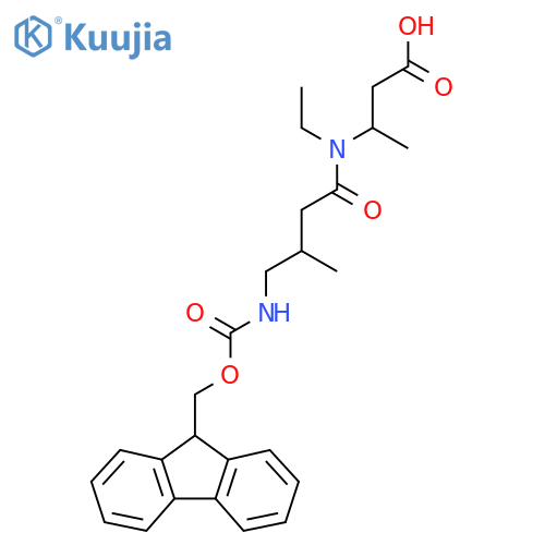 3-N-ethyl-4-({(9H-fluoren-9-yl)methoxycarbonyl}amino)-3-methylbutanamidobutanoic acid structure