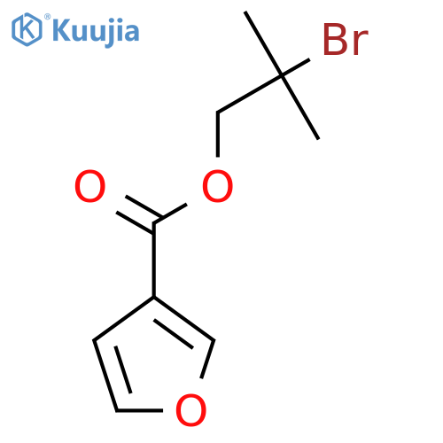2-bromo-2-methylpropyl furan-3-carboxylate structure