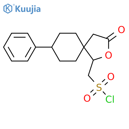 {3-Oxo-8-phenyl-2-oxaspiro[4.5]decan-1-yl}methanesulfonyl chloride structure