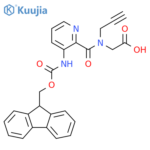 2-{1-3-({(9H-fluoren-9-yl)methoxycarbonyl}amino)pyridin-2-yl-N-(prop-2-yn-1-yl)formamido}acetic acid structure