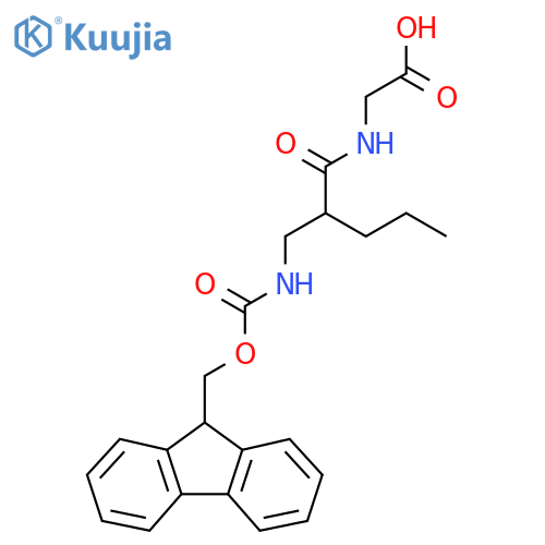 2-{2-({(9H-fluoren-9-yl)methoxycarbonyl}amino)methylpentanamido}acetic acid structure