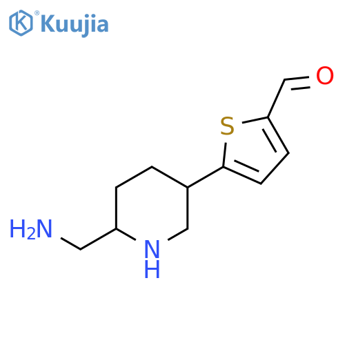 5-6-(aminomethyl)piperidin-3-ylthiophene-2-carbaldehyde structure