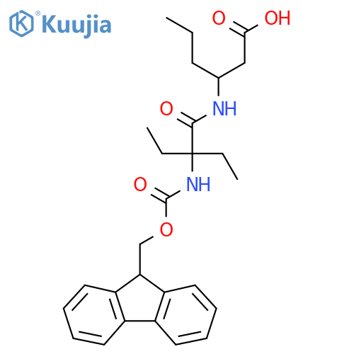 3-2-ethyl-2-({(9H-fluoren-9-yl)methoxycarbonyl}amino)butanamidohexanoic acid structure