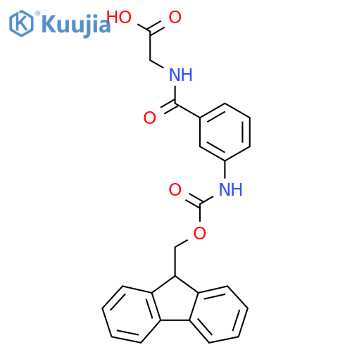 2-{3-({(9H-fluoren-9-yl)methoxycarbonyl}amino)phenylformamido}acetic acid structure