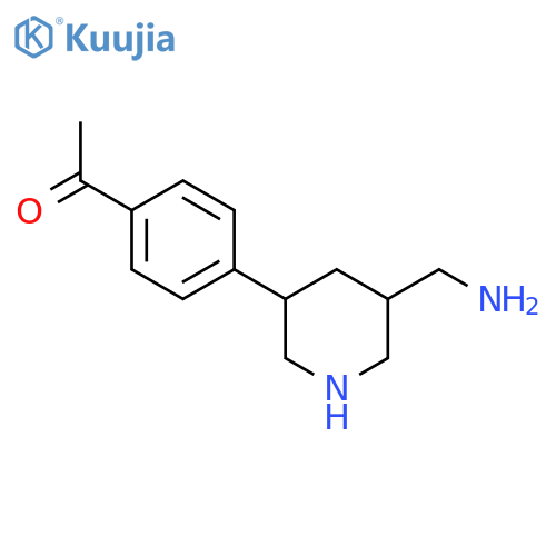 1-{4-5-(aminomethyl)piperidin-3-ylphenyl}ethan-1-one structure