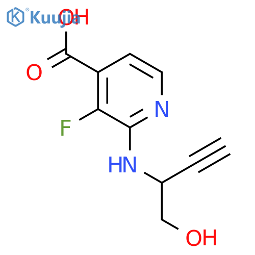 3-fluoro-2-(1-hydroxybut-3-yn-2-yl)aminopyridine-4-carboxylic acid structure