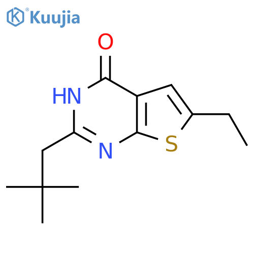 2-(2,2-dimethylpropyl)-6-ethyl-3H,4H-thieno2,3-dpyrimidin-4-one structure