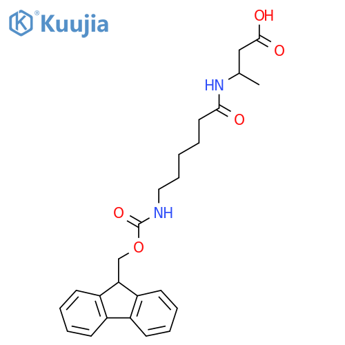 3-6-({(9H-fluoren-9-yl)methoxycarbonyl}amino)hexanamidobutanoic acid structure