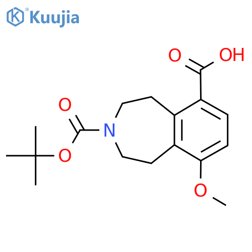 3-(tert-butoxy)carbonyl-9-methoxy-2,3,4,5-tetrahydro-1H-3-benzazepine-6-carboxylic acid structure