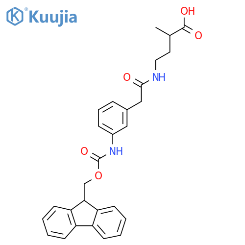 4-{2-3-({(9H-fluoren-9-yl)methoxycarbonyl}amino)phenylacetamido}-2-methylbutanoic acid structure