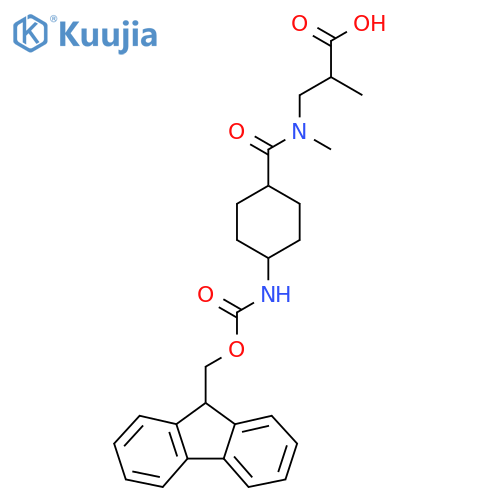 3-{1-4-({(9H-fluoren-9-yl)methoxycarbonyl}amino)cyclohexyl-N-methylformamido}-2-methylpropanoic acid structure