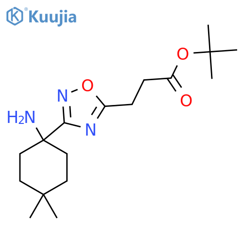 tert-butyl 3-3-(1-amino-4,4-dimethylcyclohexyl)-1,2,4-oxadiazol-5-ylpropanoate structure