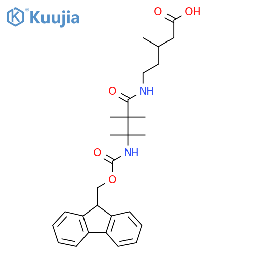 5-3-({(9H-fluoren-9-yl)methoxycarbonyl}amino)-2,2,3-trimethylbutanamido-3-methylpentanoic acid structure
