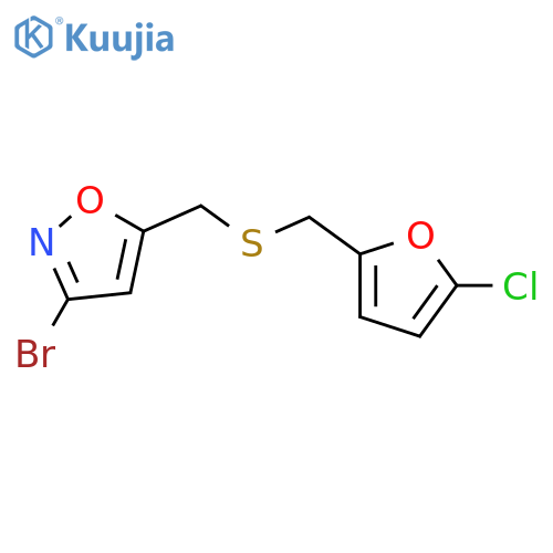 3-bromo-5-({(5-chlorofuran-2-yl)methylsulfanyl}methyl)-1,2-oxazole structure