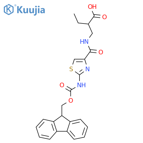 2-({2-({(9H-fluoren-9-yl)methoxycarbonyl}amino)-1,3-thiazol-4-ylformamido}methyl)butanoic acid structure
