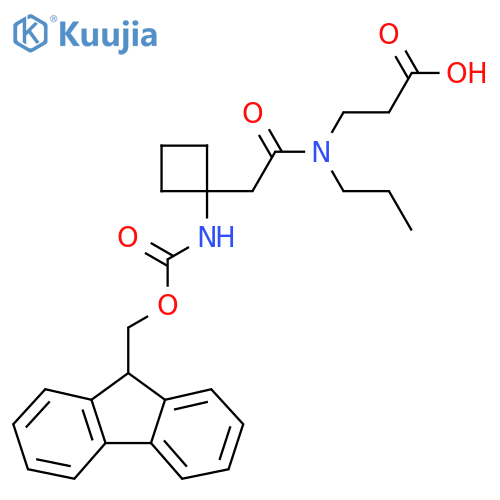 3-{2-1-({(9H-fluoren-9-yl)methoxycarbonyl}amino)cyclobutyl-N-propylacetamido}propanoic acid structure