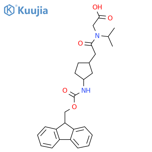 2-{2-3-({(9H-fluoren-9-yl)methoxycarbonyl}amino)cyclopentyl-N-(propan-2-yl)acetamido}acetic acid structure