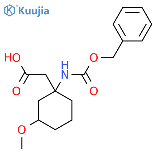 2-(1-{(benzyloxy)carbonylamino}-3-methoxycyclohexyl)acetic acid structure