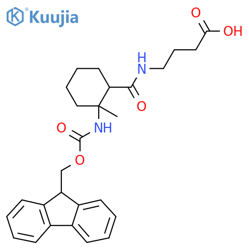 4-{2-({(9H-fluoren-9-yl)methoxycarbonyl}amino)-2-methylcyclohexylformamido}butanoic acid structure