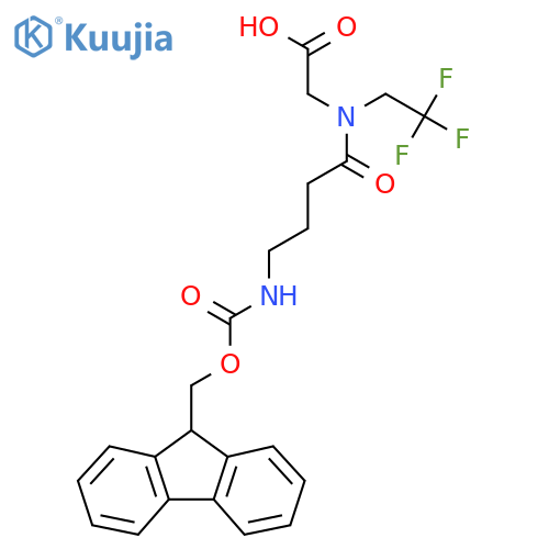 2-4-({(9H-fluoren-9-yl)methoxycarbonyl}amino)-N-(2,2,2-trifluoroethyl)butanamidoacetic acid structure