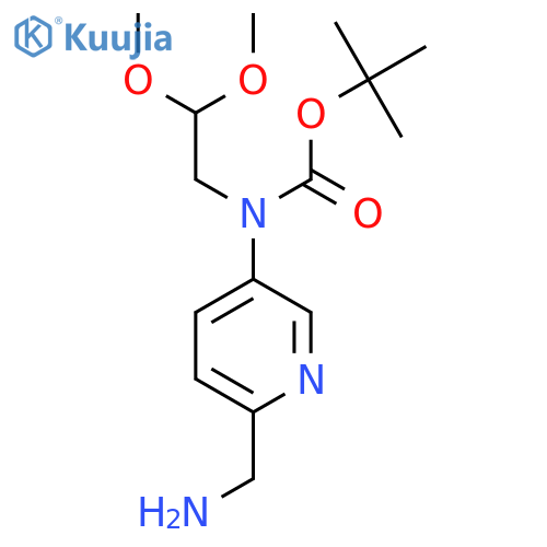 tert-butyl N-6-(aminomethyl)pyridin-3-yl-N-(2,2-dimethoxyethyl)carbamate structure
