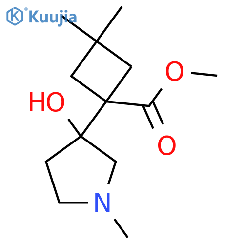 methyl 1-(3-hydroxy-1-methylpyrrolidin-3-yl)-3,3-dimethylcyclobutane-1-carboxylate structure