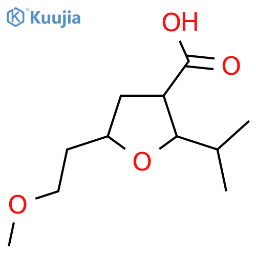 5-(2-Methoxyethyl)-2-(propan-2-yl)oxolane-3-carboxylic acid structure