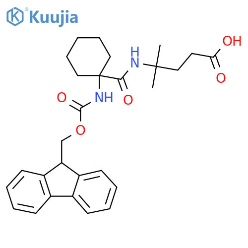 4-{1-({(9H-fluoren-9-yl)methoxycarbonyl}amino)cyclohexylformamido}-4-methylpentanoic acid structure