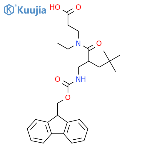 3-{N-ethyl-2-({(9H-fluoren-9-yl)methoxycarbonyl}amino)methyl-4,4-dimethylpentanamido}propanoic acid structure