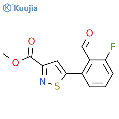 methyl 5-(3-fluoro-2-formylphenyl)-1,2-thiazole-3-carboxylate structure