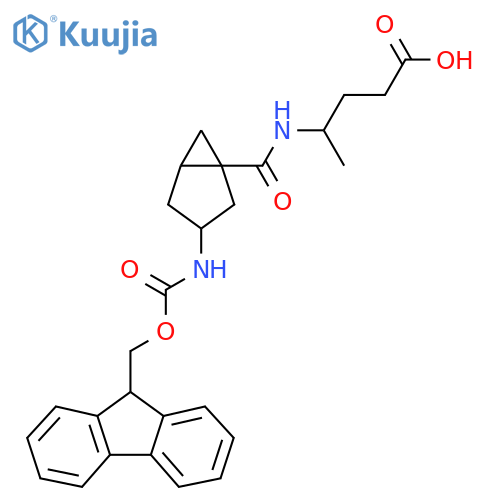 4-{3-({(9H-fluoren-9-yl)methoxycarbonyl}amino)bicyclo3.1.0hexan-1-ylformamido}pentanoic acid structure
