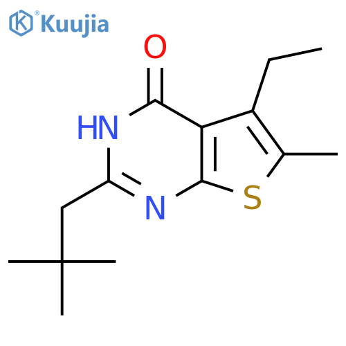 2-(2,2-dimethylpropyl)-5-ethyl-6-methyl-3H,4H-thieno2,3-dpyrimidin-4-one structure