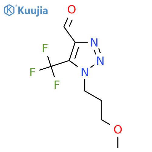 1-(3-methoxypropyl)-5-(trifluoromethyl)-1H-1,2,3-triazole-4-carbaldehyde structure