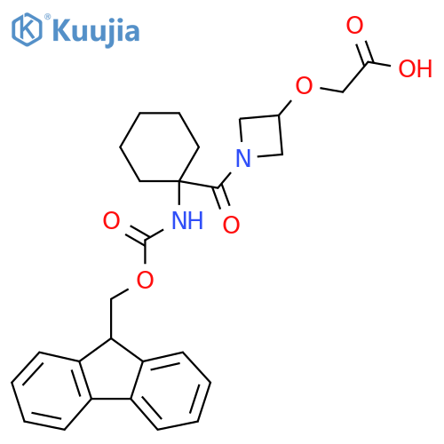 2-({1-1-({(9H-fluoren-9-yl)methoxycarbonyl}amino)cyclohexanecarbonylazetidin-3-yl}oxy)acetic acid structure