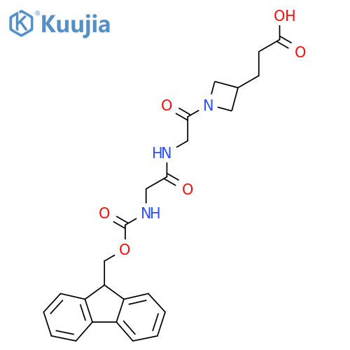 3-(1-{2-2-({(9H-fluoren-9-yl)methoxycarbonyl}amino)acetamidoacetyl}azetidin-3-yl)propanoic acid structure