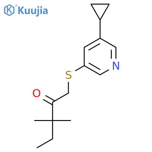 1-(5-cyclopropylpyridin-3-yl)sulfanyl-3,3-dimethylpentan-2-one structure
