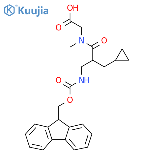 2-2-(cyclopropylmethyl)-3-({(9H-fluoren-9-yl)methoxycarbonyl}amino)-N-methylpropanamidoacetic acid structure
