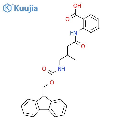 2-4-({(9H-fluoren-9-yl)methoxycarbonyl}amino)-3-methylbutanamidobenzoic acid structure