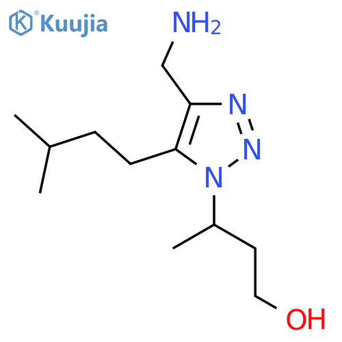 3-4-(aminomethyl)-5-(3-methylbutyl)-1H-1,2,3-triazol-1-ylbutan-1-ol structure