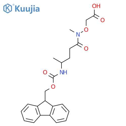 2-{4-({(9H-fluoren-9-yl)methoxycarbonyl}amino)-N-methylpentanamidooxy}acetic acid structure