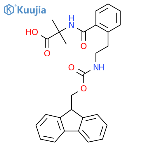 2-({2-2-({(9H-fluoren-9-yl)methoxycarbonyl}amino)ethylphenyl}formamido)-2-methylpropanoic acid structure
