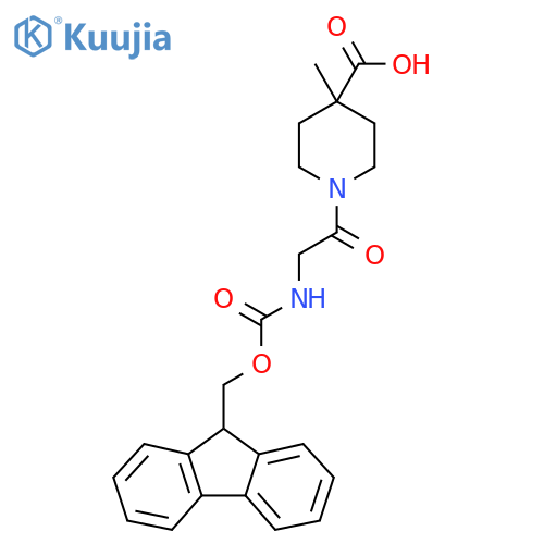 1-2-({(9H-fluoren-9-yl)methoxycarbonyl}amino)acetyl-4-methylpiperidine-4-carboxylic acid structure