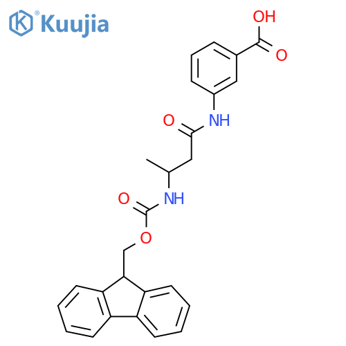 3-3-({(9H-fluoren-9-yl)methoxycarbonyl}amino)butanamidobenzoic acid structure