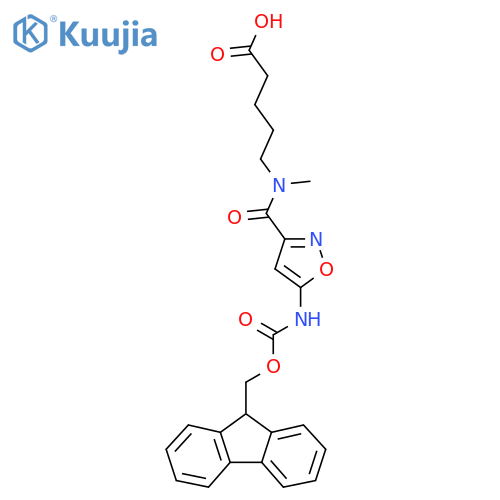 5-{1-5-({(9H-fluoren-9-yl)methoxycarbonyl}amino)-1,2-oxazol-3-yl-N-methylformamido}pentanoic acid structure