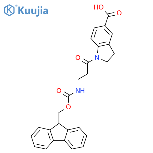 1-3-({(9H-fluoren-9-yl)methoxycarbonyl}amino)propanoyl-2,3-dihydro-1H-indole-5-carboxylic acid structure