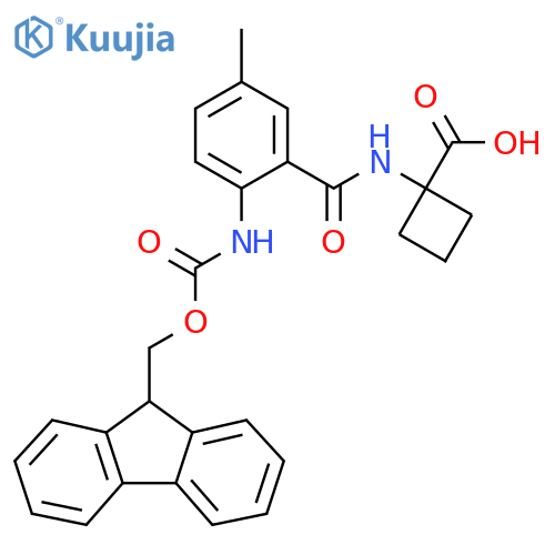 1-2-({(9H-fluoren-9-yl)methoxycarbonyl}amino)-5-methylbenzamidocyclobutane-1-carboxylic acid structure