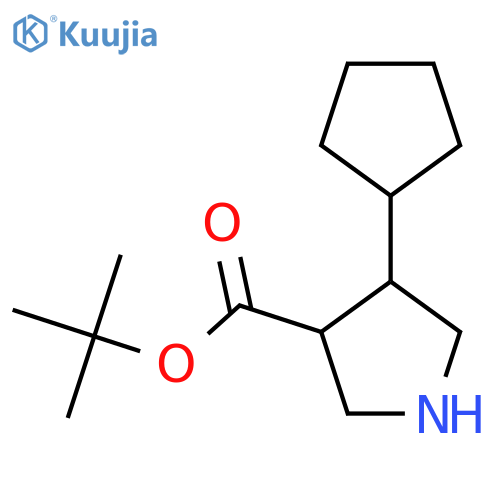 tert-butyl 4-cyclopentylpyrrolidine-3-carboxylate structure