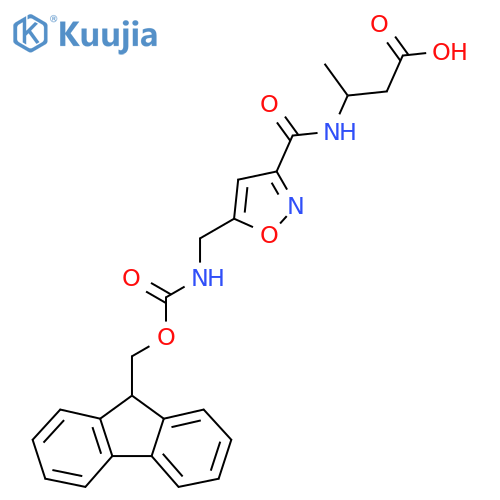 3-({5-({(9H-fluoren-9-yl)methoxycarbonyl}amino)methyl-1,2-oxazol-3-yl}formamido)butanoic acid structure